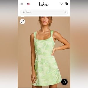 Lulu's Green Floral Mini Dress size Large